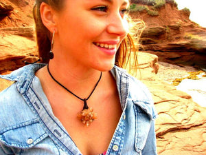 unisex aragonite crystal necklace