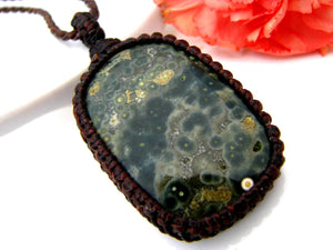 Ocean Jasper pendant / healing stone jewelry.