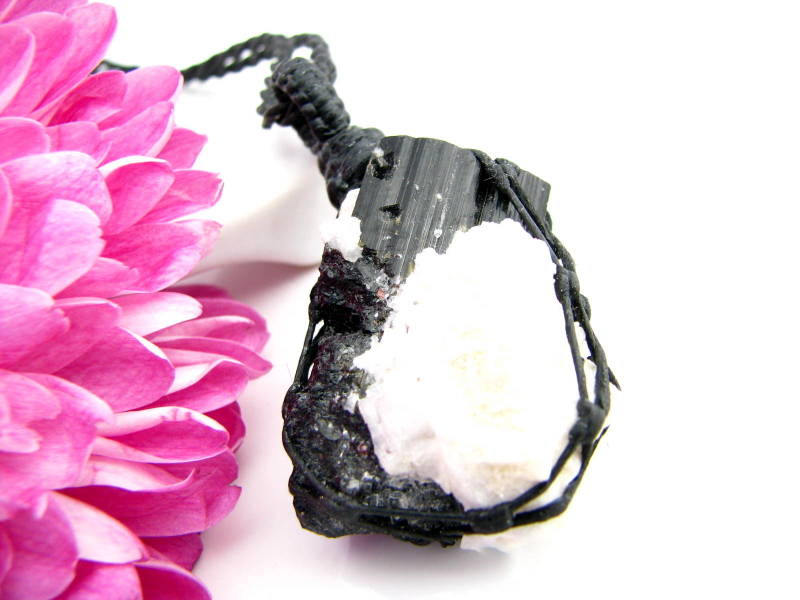 Black Tourmaline Crystal Healing Necklace.