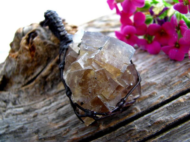 Yellow Fluorite Crystal Healing Necklace