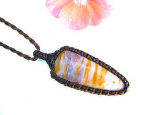Mookaite stone pendant necklace, unisex necklace