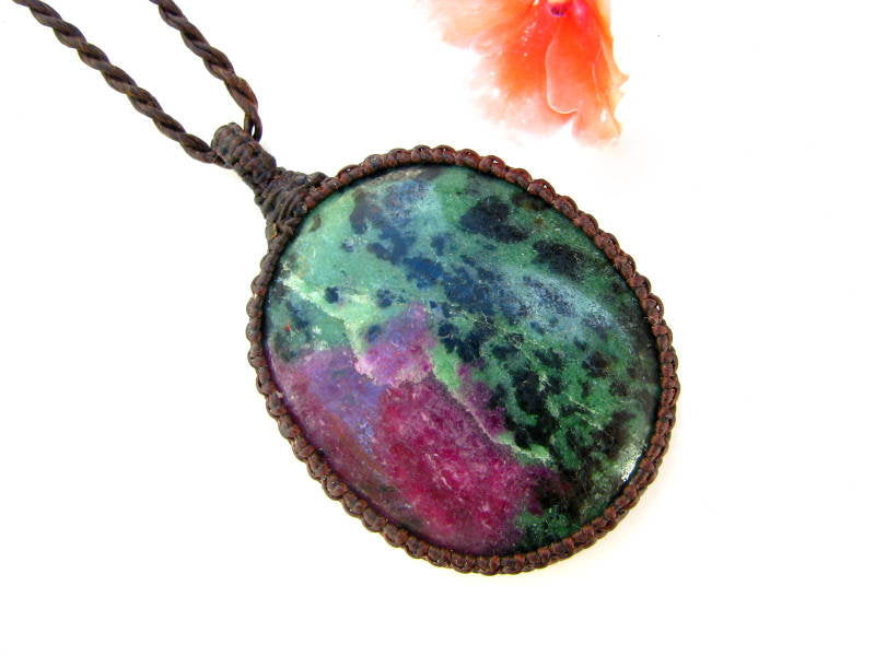 Ruby Zoisite Necklace, Ruby Zoisite jewelry, Grief Gift