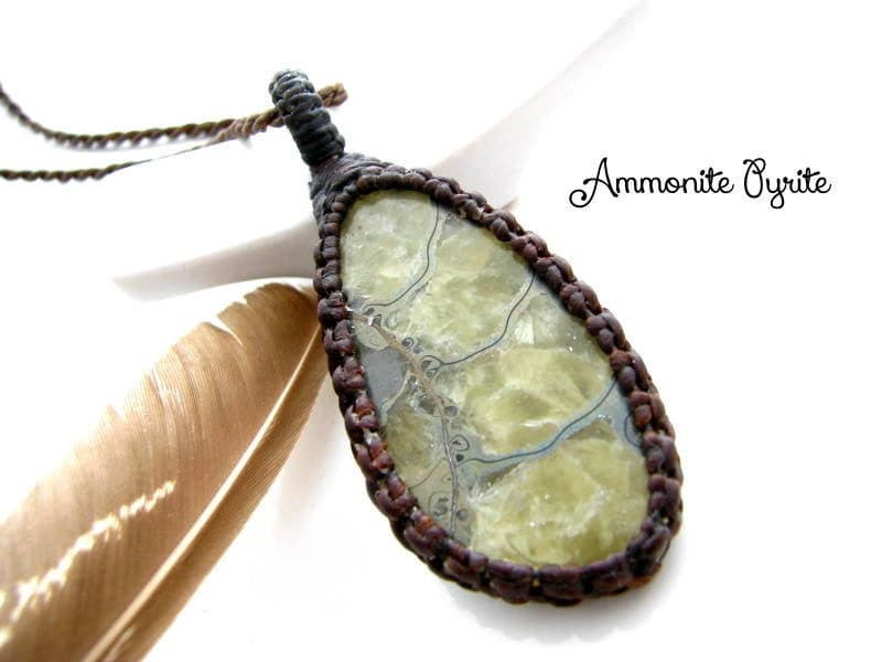 Ammonite Pyrite Crystal Jewelry.