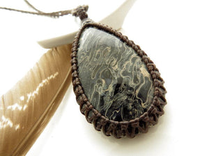 Rare Petrified Palmwood Gemstone necklace