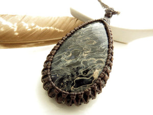 Rare Petrified Palmwood Gemstone necklace