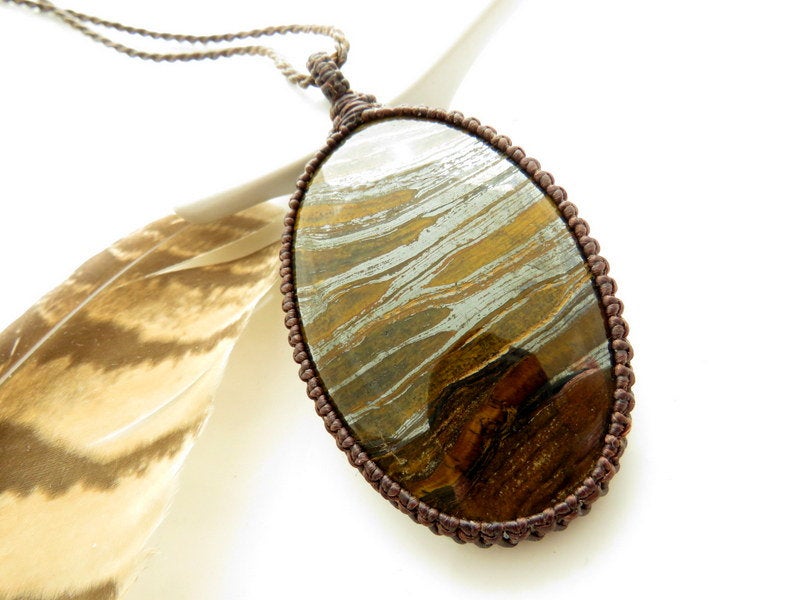 Co worker gift, Sister gift, Father gift, Tiger Iron Necklace / Tigers Eye / Healing stones / Men jewelry / For Him / For her /  Unisex