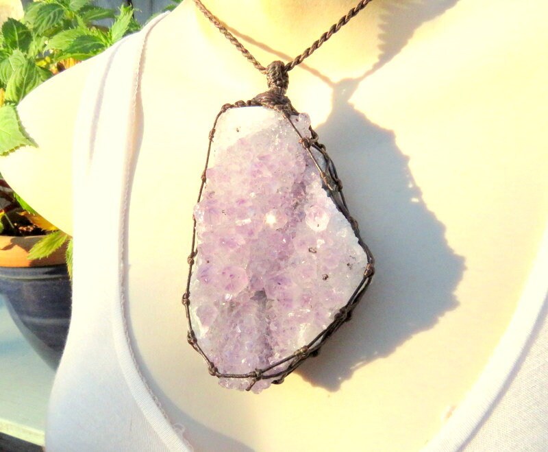 Amethyst necklace, amethyst jewelry, amethyst pendant, amethyst healing gemstone, mothers day gift ideas for her, statement necklace 
