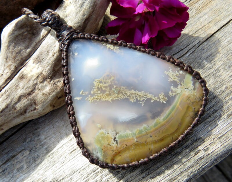 Plume Agate gemstone necklace, plume agate cabochon, plume agate for sale, rare agates, plume agate meaning, unique gift ideas, macrame