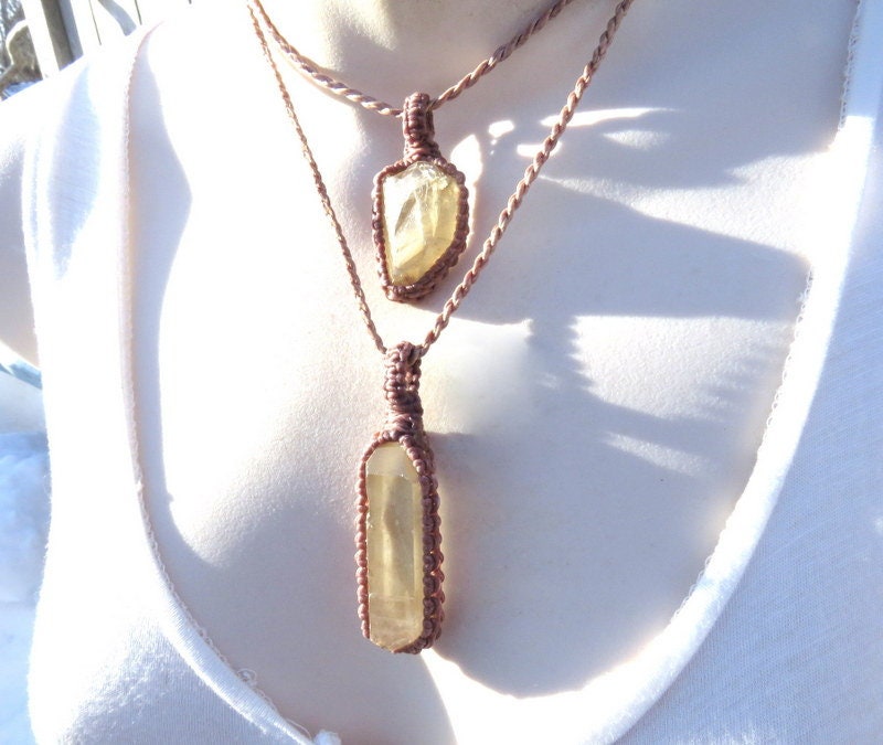 Christmas gift ideas, Citrine crystal necklace set
