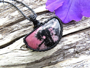 The Rescue Stone, Rhodonite Necklace, necklace gift, love stones, love crystals, relaxation crystals, rhodonite for sale, rhodonite meaning