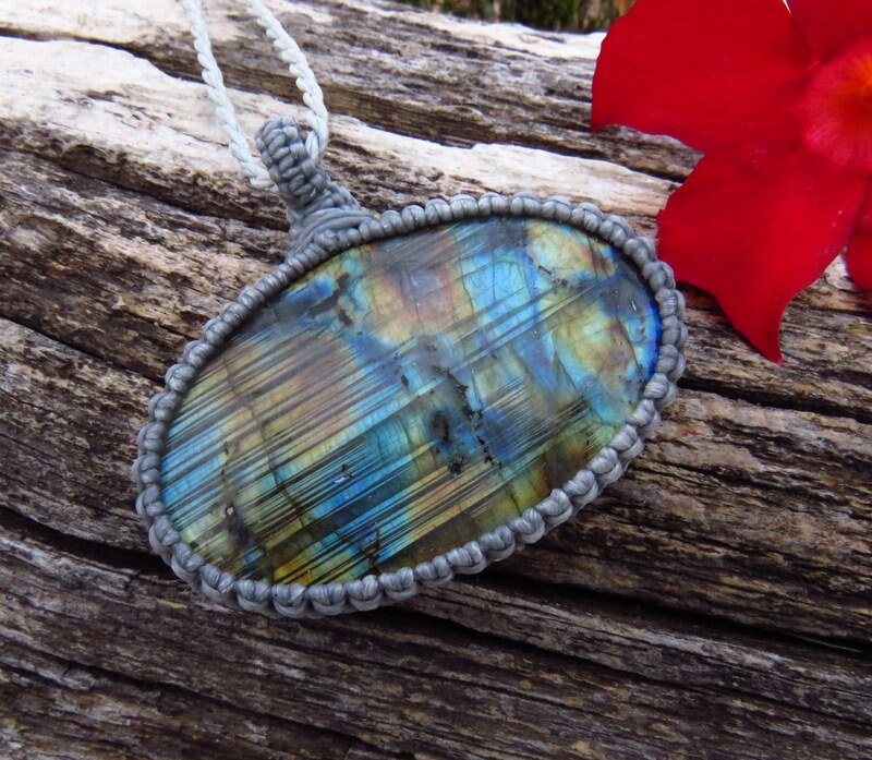 Rainbow Labradorite Transformation Necklace, labradorite pendant, labradorite jewelry, macrame crystal necklace, best gemstone gifts