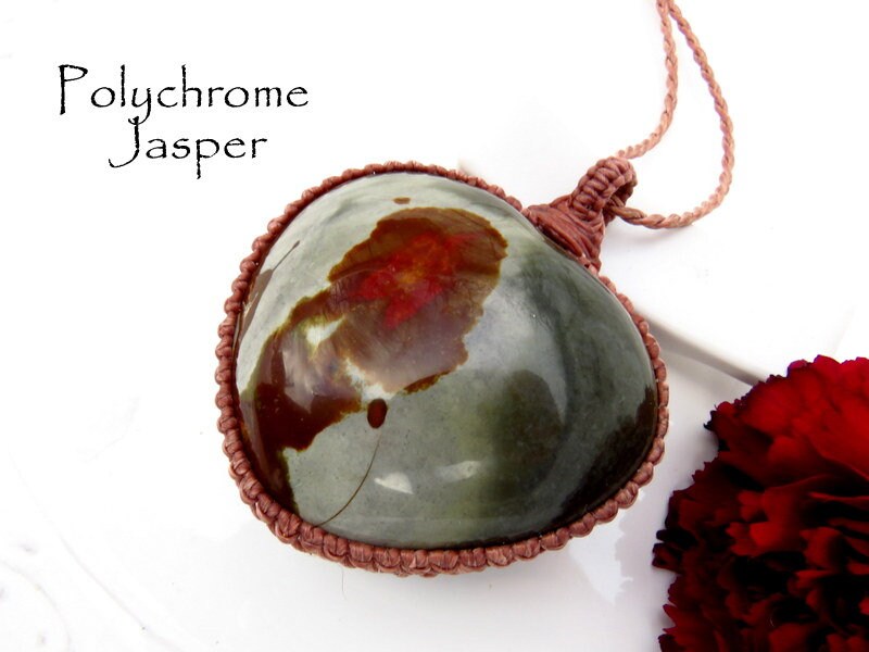 Large Polychrome Jasper necklace, palmstone, crystal, metaphysical, Etsy gemstones, Statement necklace, gift ideas, necklaces for anxiety