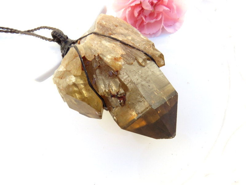 Kundalini Citrine crystal healing gemstone necklace unique christmas gift ideas for her gifts for mom celestial gifts gypsy style jewelry