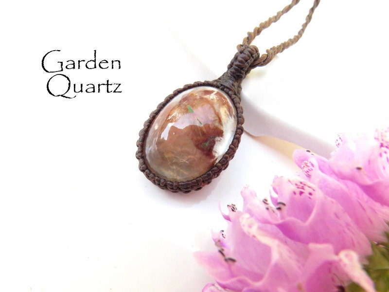 Garden Quartz Healing Crystal necklace, christmas gift ideas, womens healing crystal jewelry, minimalist necklace, earth aura creations