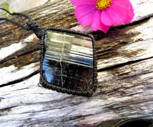 Shiny Black Tourmaline crystal necklace / protection gift / raw tourmaline necklace / black tourmaline / raw tourmaline crystal