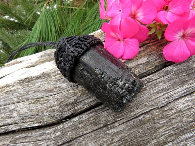 Black Tourmaline Crystal necklace, black tourmaline healing crystal pendant, black crystal, black lover, tourmaline for sale, gothic gifts