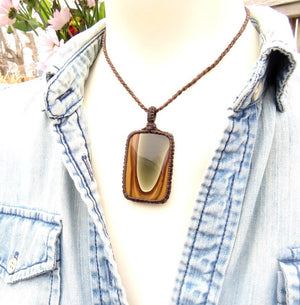 Polychrome Jasper necklace, fathers day gift, mothers day gift, gift ideas for the rock collector, the boho beauty, macrame necklace