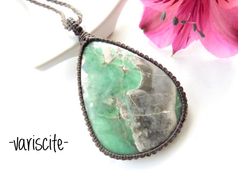 green variscite macrame gemstone necklace