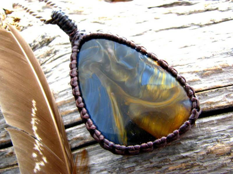 pietersite gemstone necklace