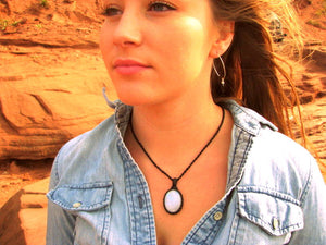moonstone macrame necklace