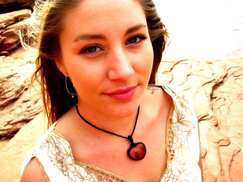 Carnelian crystal necklace, mom gift