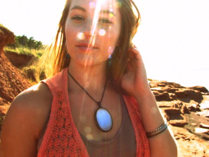 Selenite macrame necklace, gift ideas for the rock collector