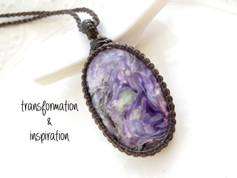 Charoite jewelry set, necklace and earring set