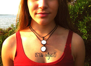 Large Rose Quartz crystal necklace, macrame necklace