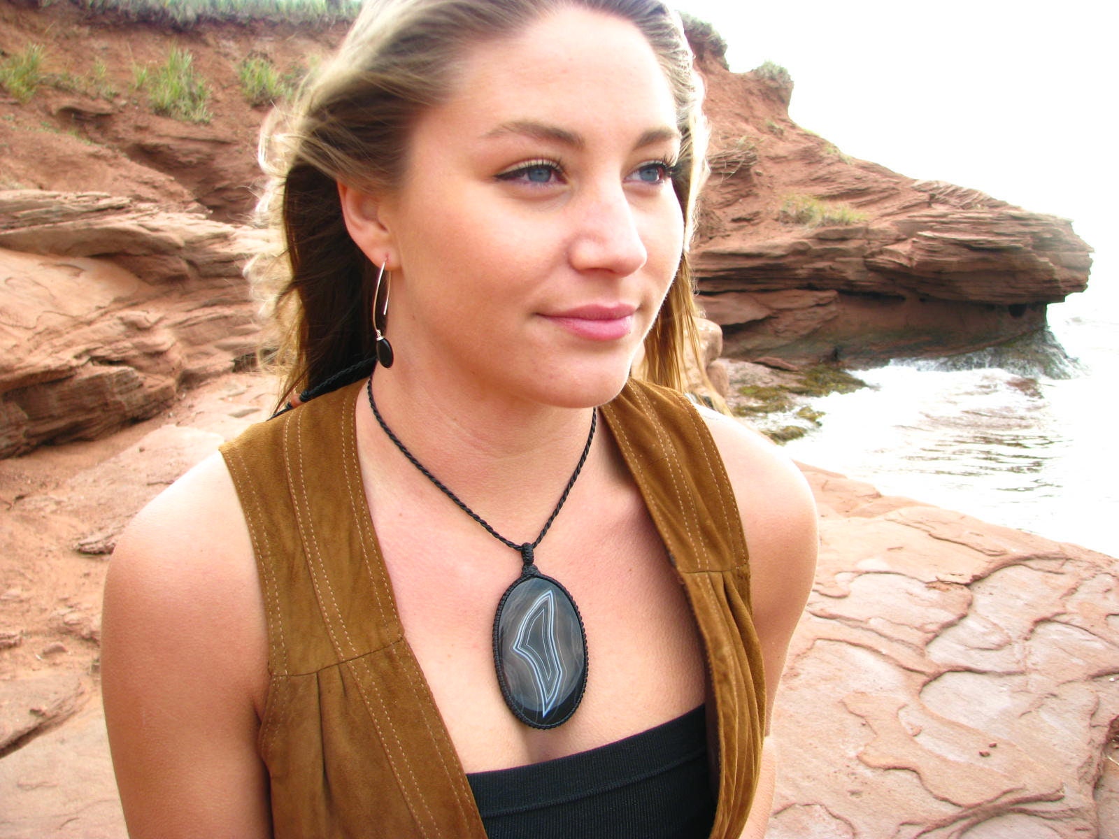 Mother jewelry gift, Sardonyx gemstone necklace