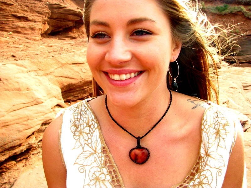 Carnelian crystal necklace, mom gift