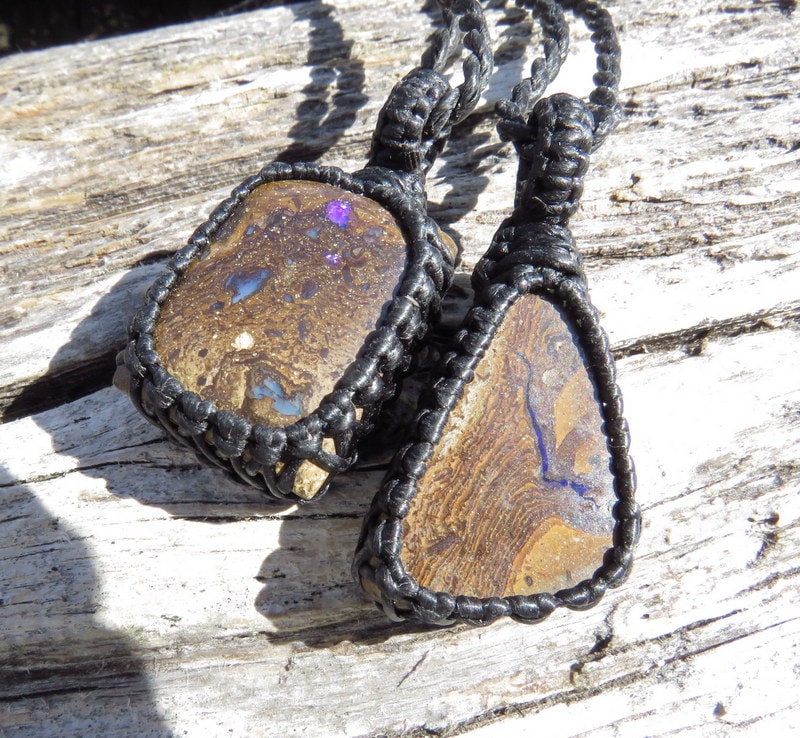 Boulder Opal necklace set, fathers day gift
