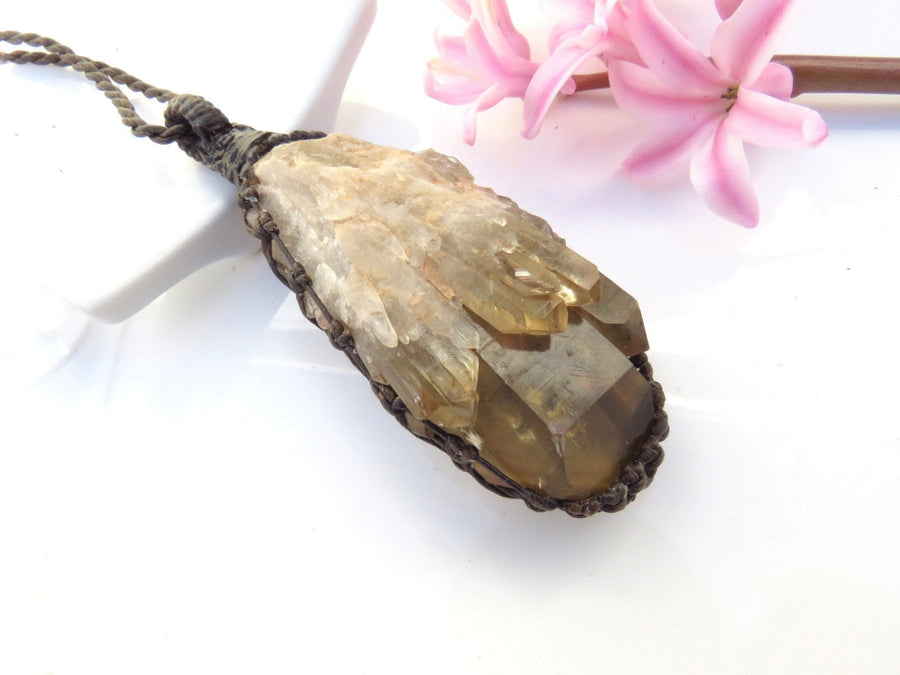 Kundalini Citrine crystal necklace, citrine crystal meaning, raw citrine pendant, citrine pendant, citrine jewelry