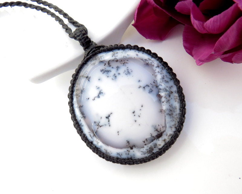 Dendrite Opal Necklace, dendrite opal pendant