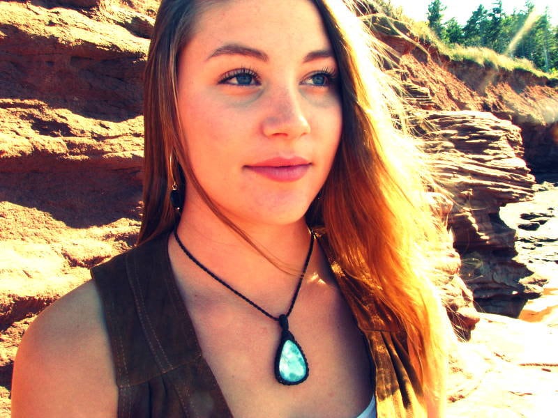 Valentines Day gift for her, Larimar gemstone necklace