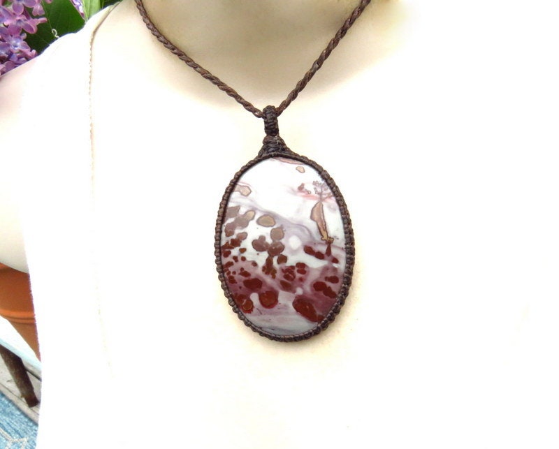 Chohua Jasper necklace, coffee bean jasper pendant