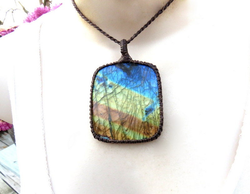 Labradorite necklace, high quality Labradorite