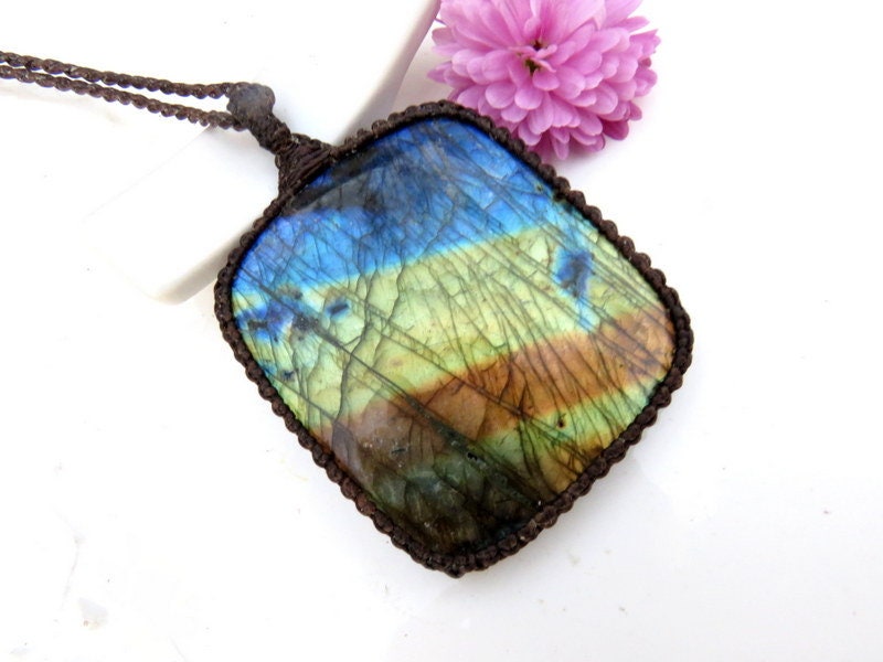 Labradorite necklace, high quality Labradorite