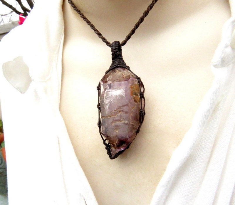 Shangaan Amethyst enhydro crystal necklace, christmas gift