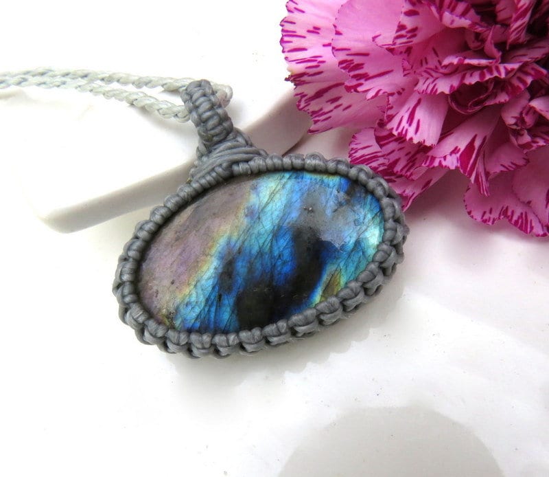 Oval Labradorite Necklace, Essential Worker gift ideas
