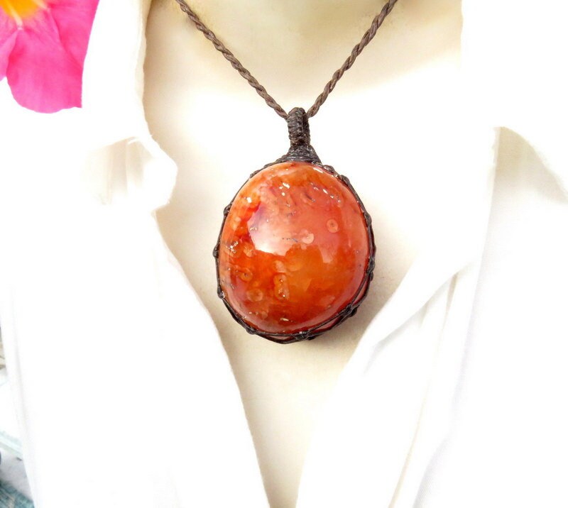 Carnelian Gemstone necklace, carnelian necklace