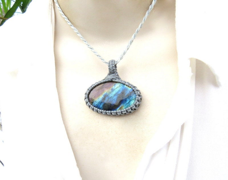 Oval Labradorite Necklace, Essential Worker gift ideas