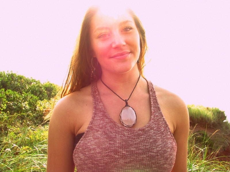 Rose Quartz Macrame Necklace, valentines day gift ideas