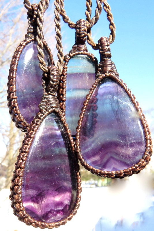Fluorite crystal necklace, fluorite jewelry