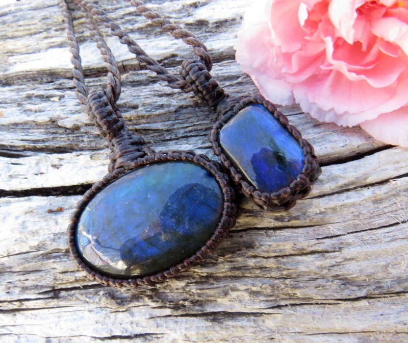 Labradorite necklace set, mom gift