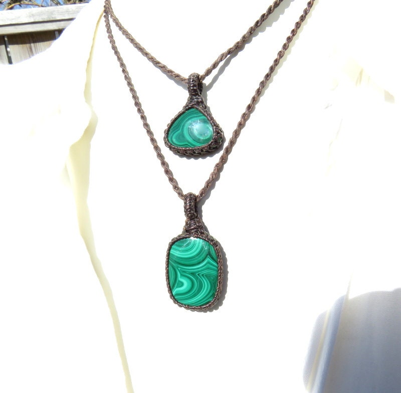 Malachite necklace set / Malachite jewelry