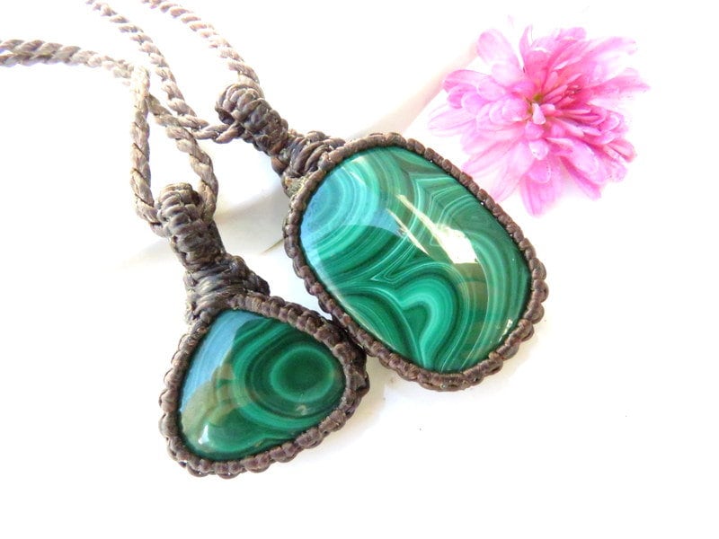 Malachite necklace set / Malachite jewelry