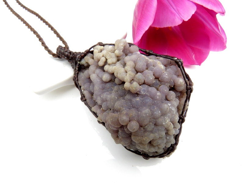 Grape Agate statement necklace, grape agate jewelry