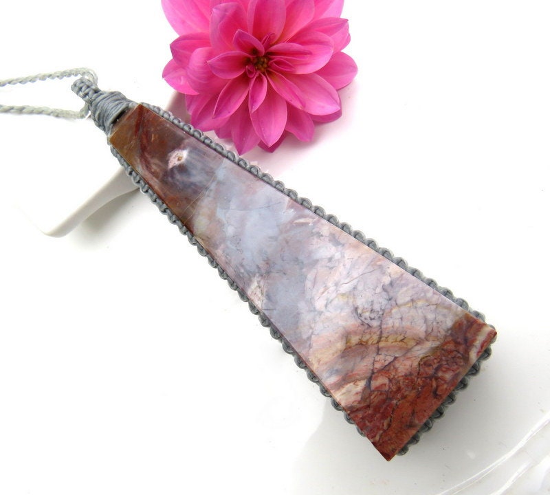 Chalcedony macrame necklace, mothers day gift ideas