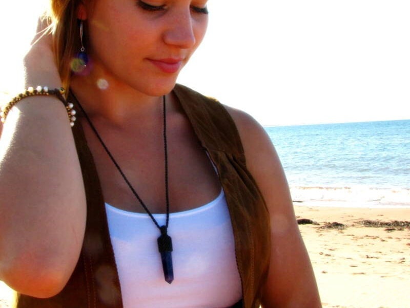 Amethyst necklace, amethyst crystal point necklace