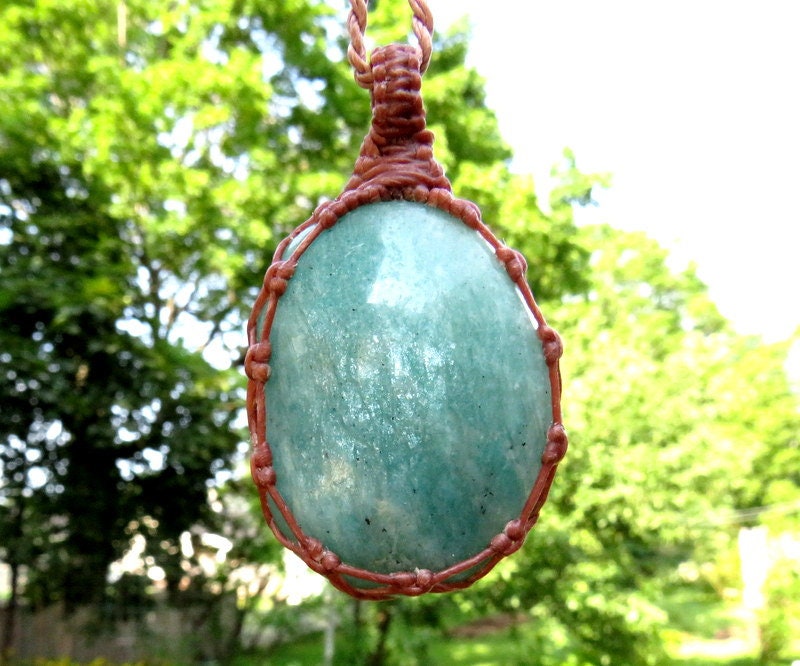 Amazonite macrame necklace, valentines day gift ideas for her